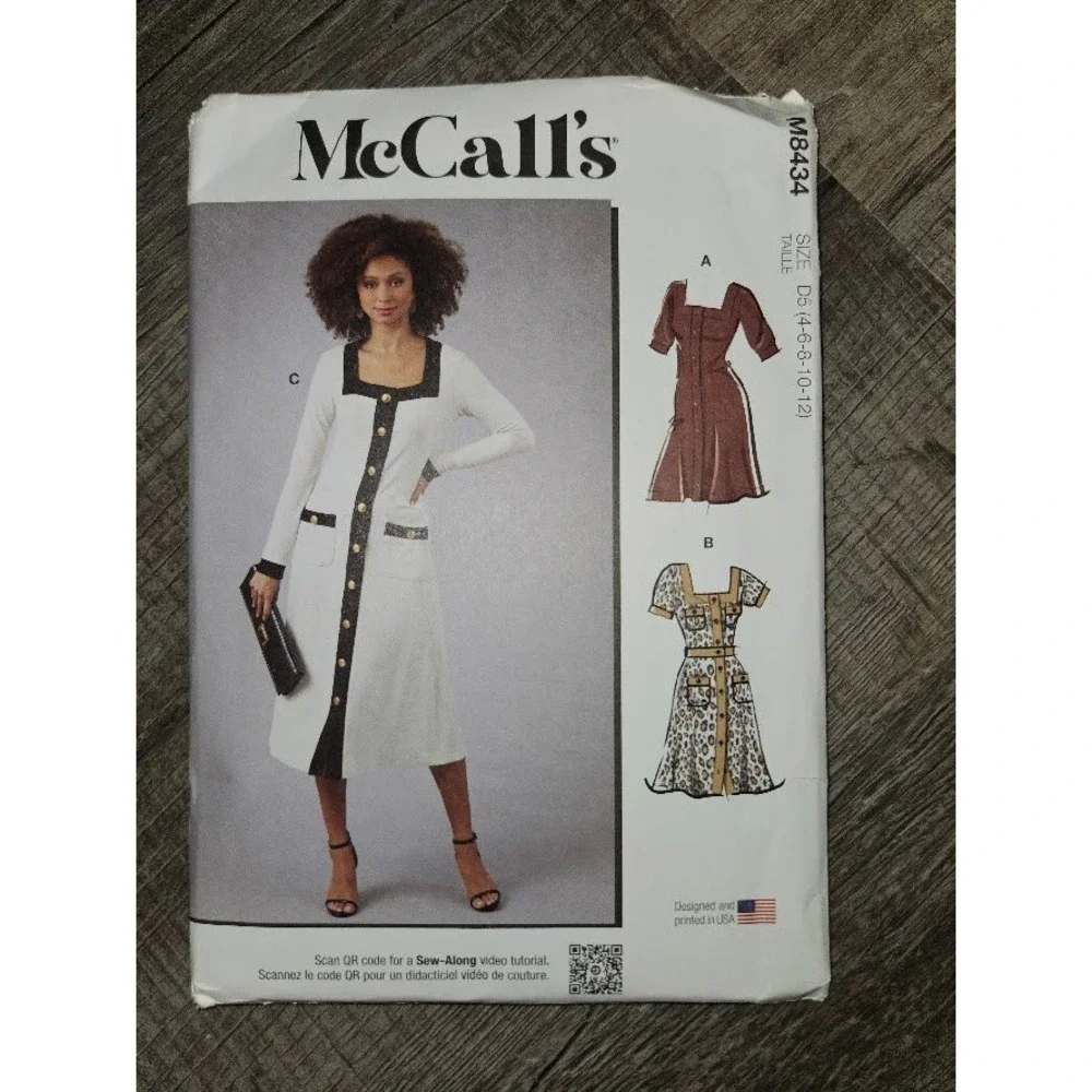 McCall's M8434 Misses Knit Dresses Sewing Pattern Sizes 4-12 Uncut FF